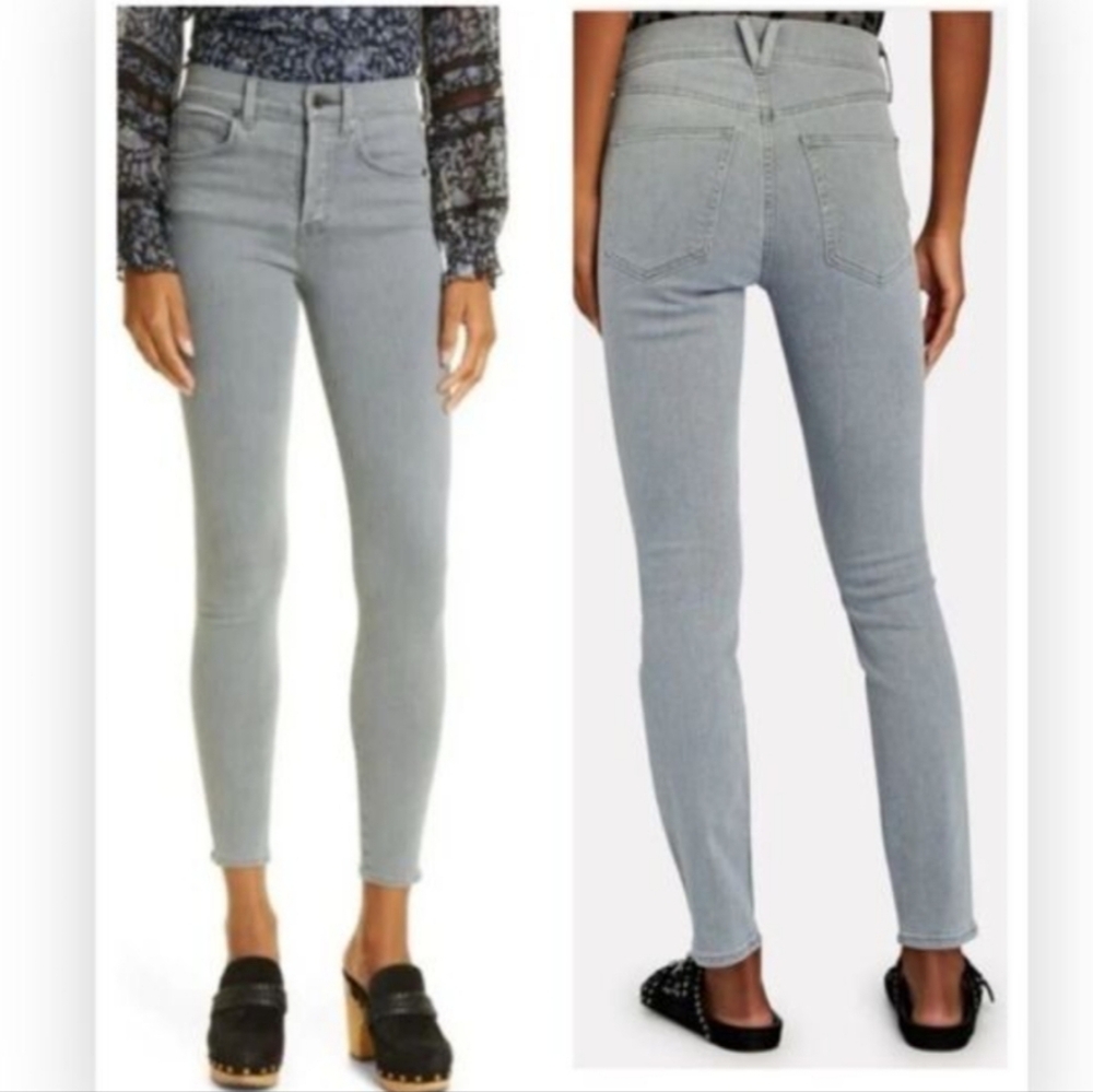 Veronica Beard Debbie High Rise Skinny In Gray Wash Size Women's 27 $248